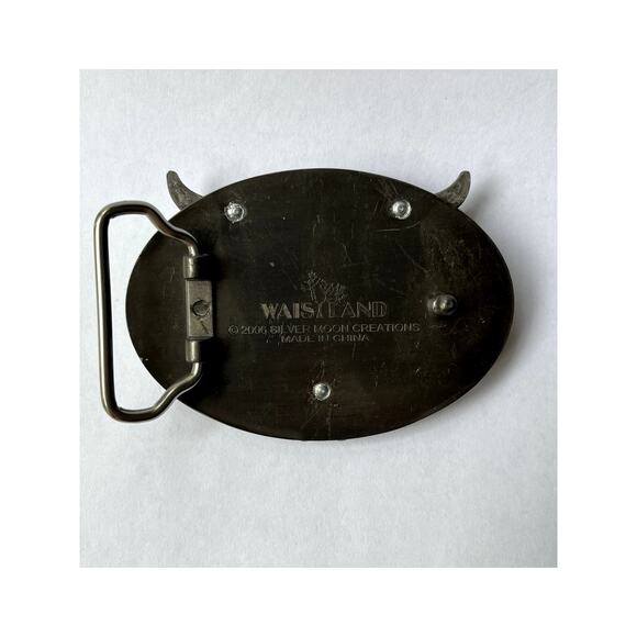 Leather Longhorn Skull Belt Buckle Western Style Unisex - Picture 6 of 8